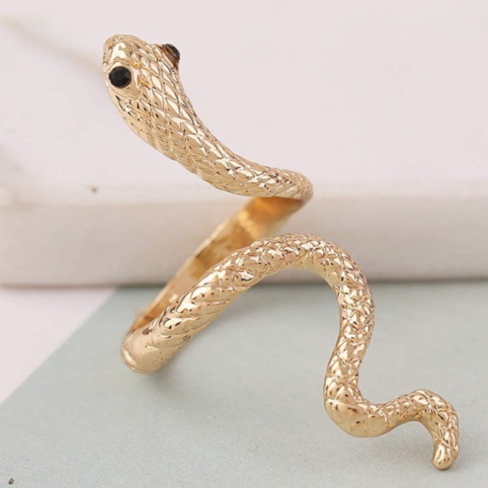 Serpent Swirl Snake Adjustable Ring